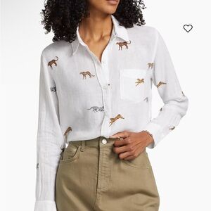 Rails Charli Sarafi Cheetah Linen-Blend Shirt